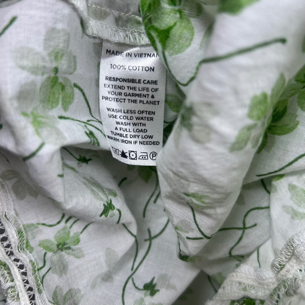 Hill House Athena Nap Dress Womens Clover Floral Smocked Mini S Green White Boho - Picture 8 of 8